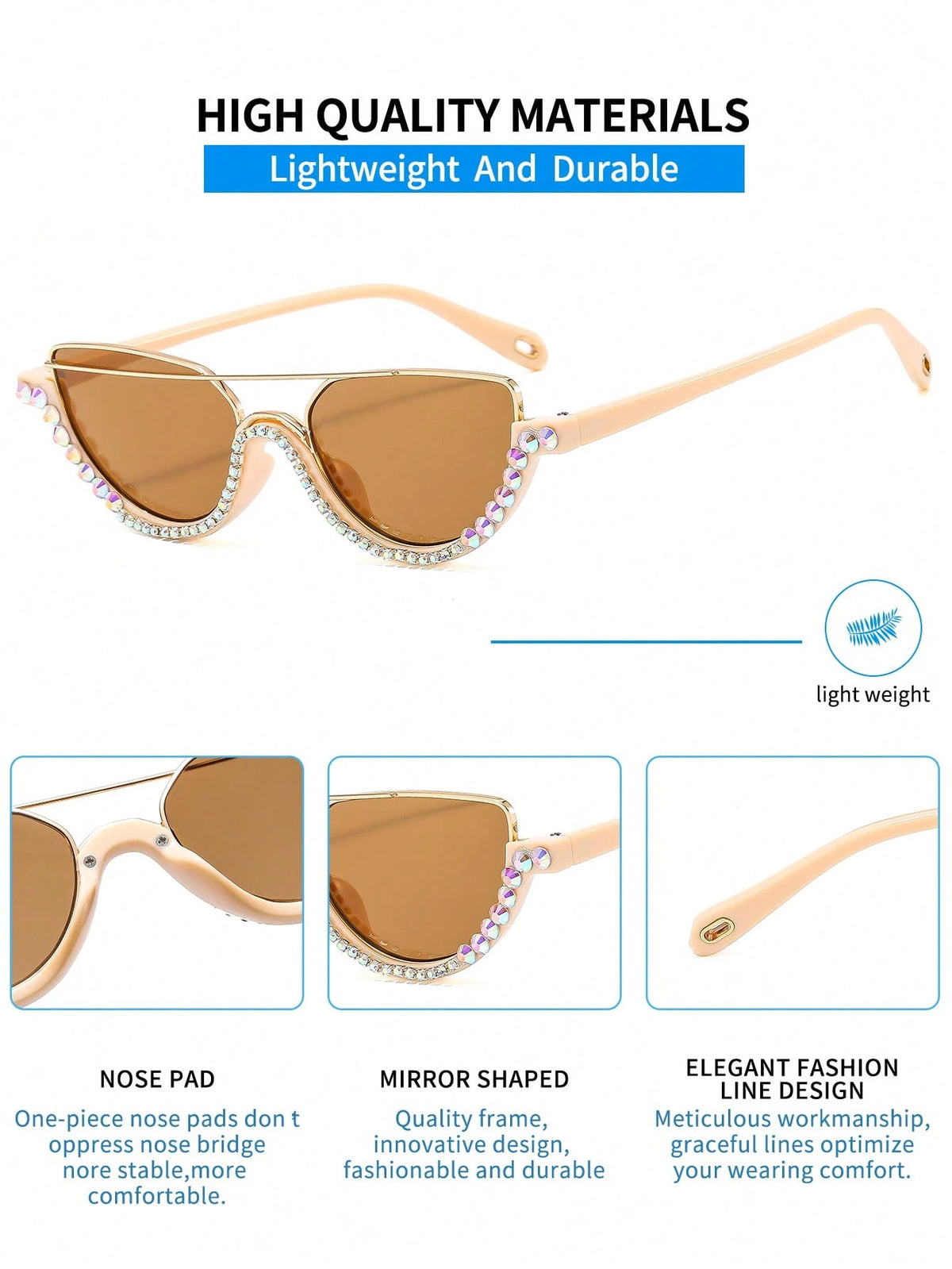 Women's Fashion Cat Eye Rhinestone Glasses