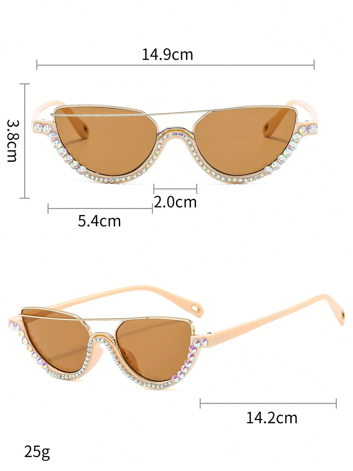 Women's Fashion Cat Eye Rhinestone Glasses