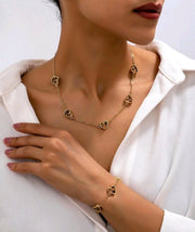 Shein Women's Leopard Print Heart Jewelry Set