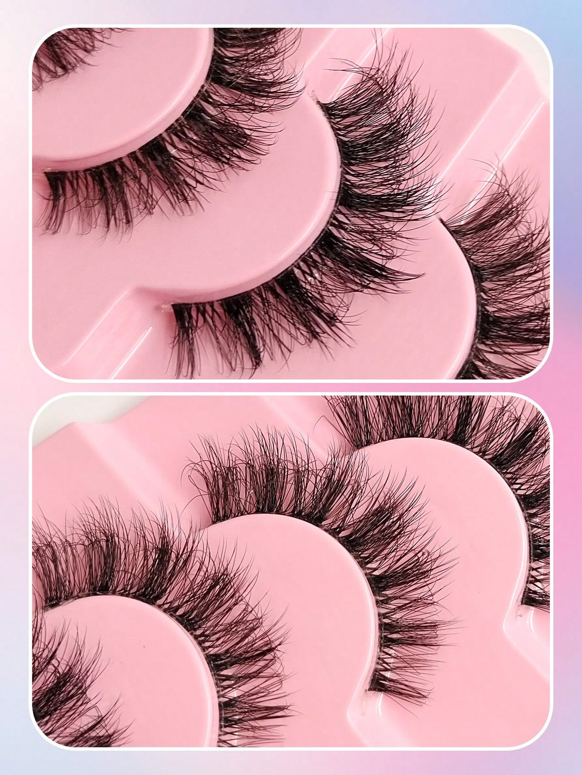 Women's 7-Pair Fluffy Synthetic Mink False Eyelash Set