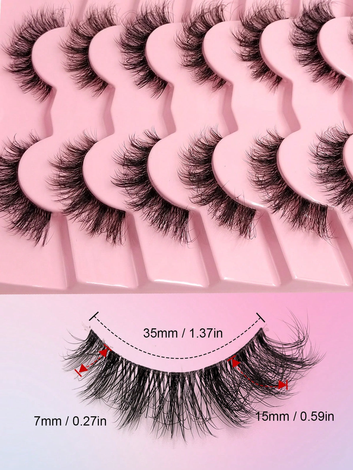 Women's 7-Pair Fluffy Synthetic Mink False Eyelash Set