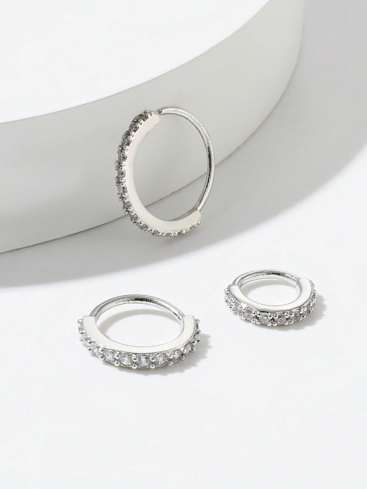 Women's Cubic Zirconia Silver Nose Ring Cartilage Earring