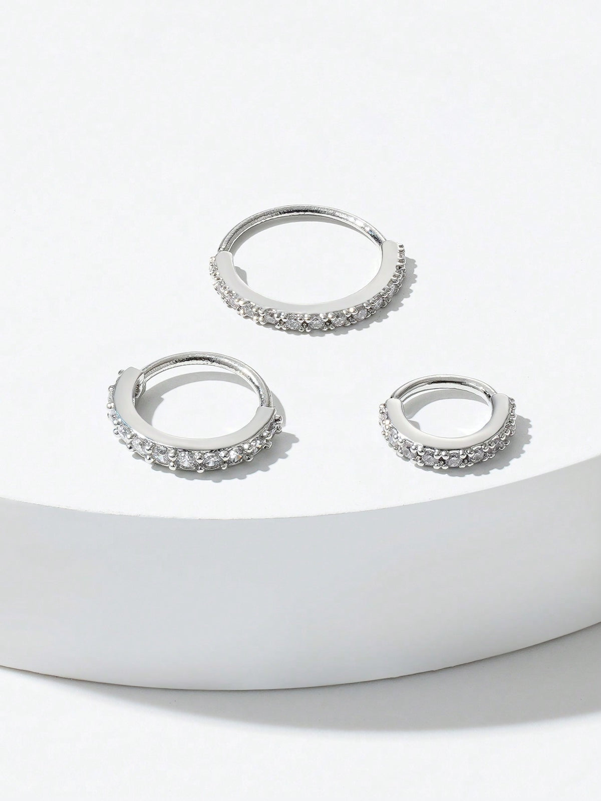 Women's Cubic Zirconia Silver Nose Ring Cartilage Earring