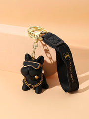 Women's Cute Cartoon Bulldog Keychain Bag Charm Pendant