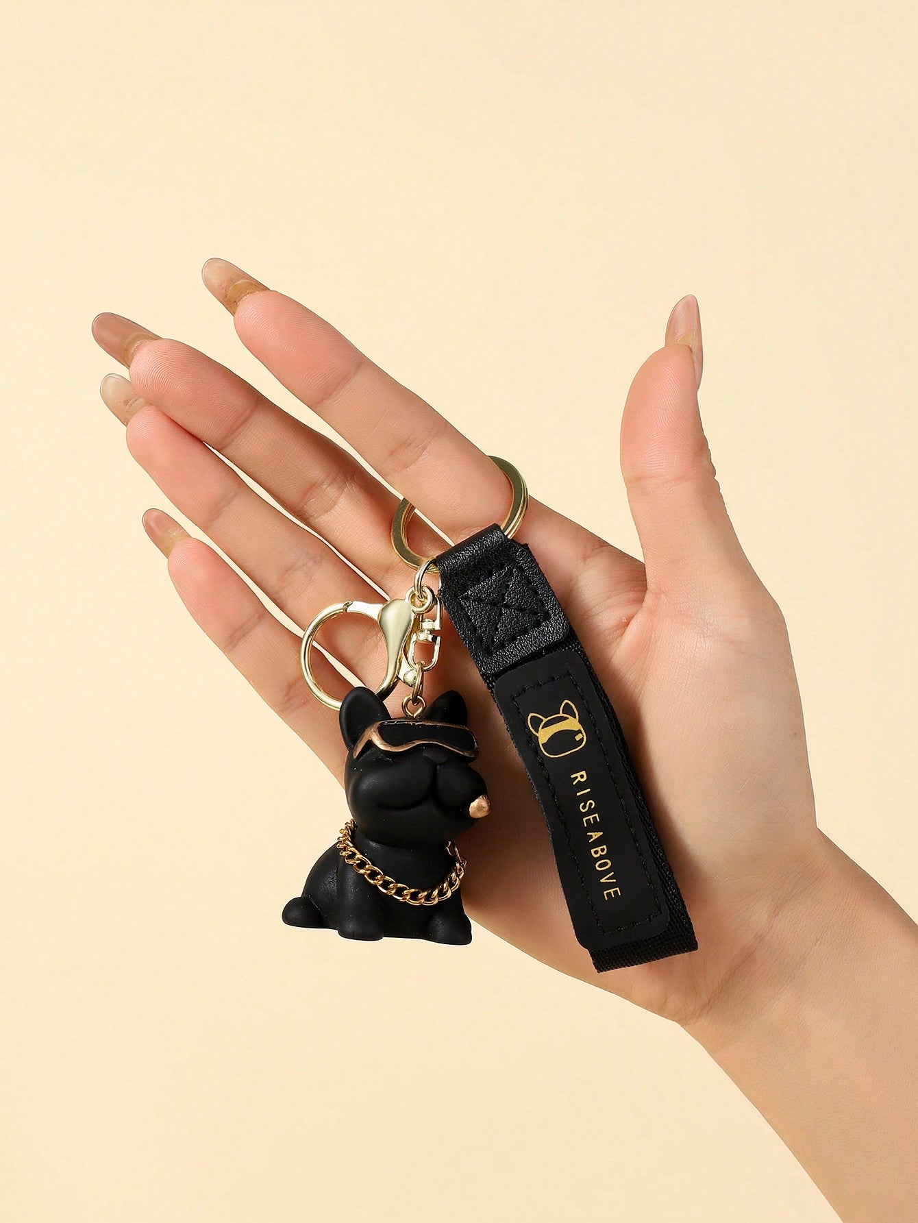 Women's Cute Cartoon Bulldog Keychain Bag Charm Pendant