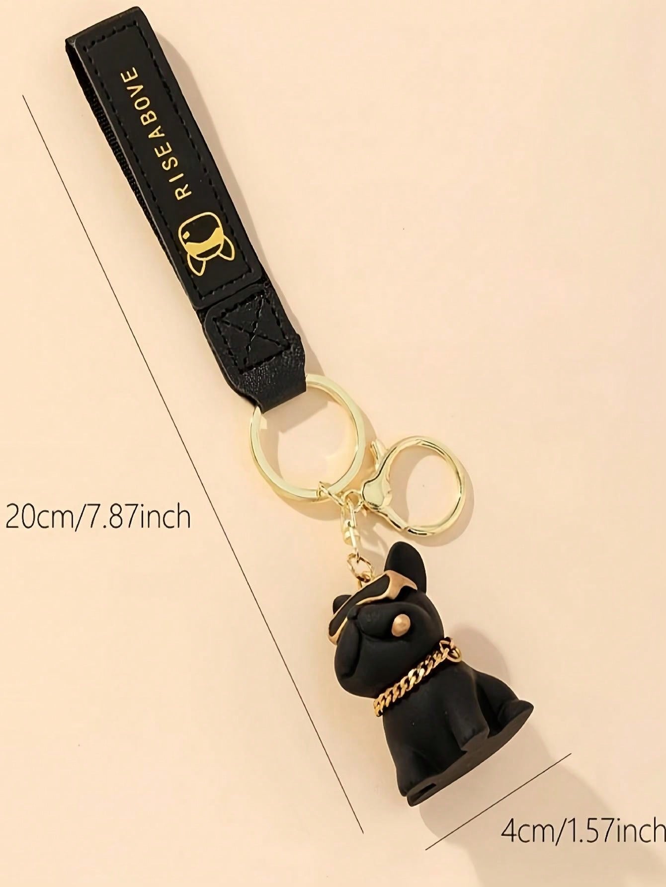 Women's Cute Cartoon Bulldog Keychain Bag Charm Pendant