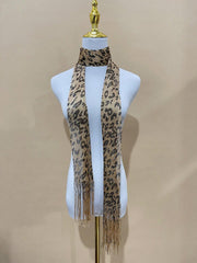 Women's Fashionable Leopard Print Knitted Twilly Scarf