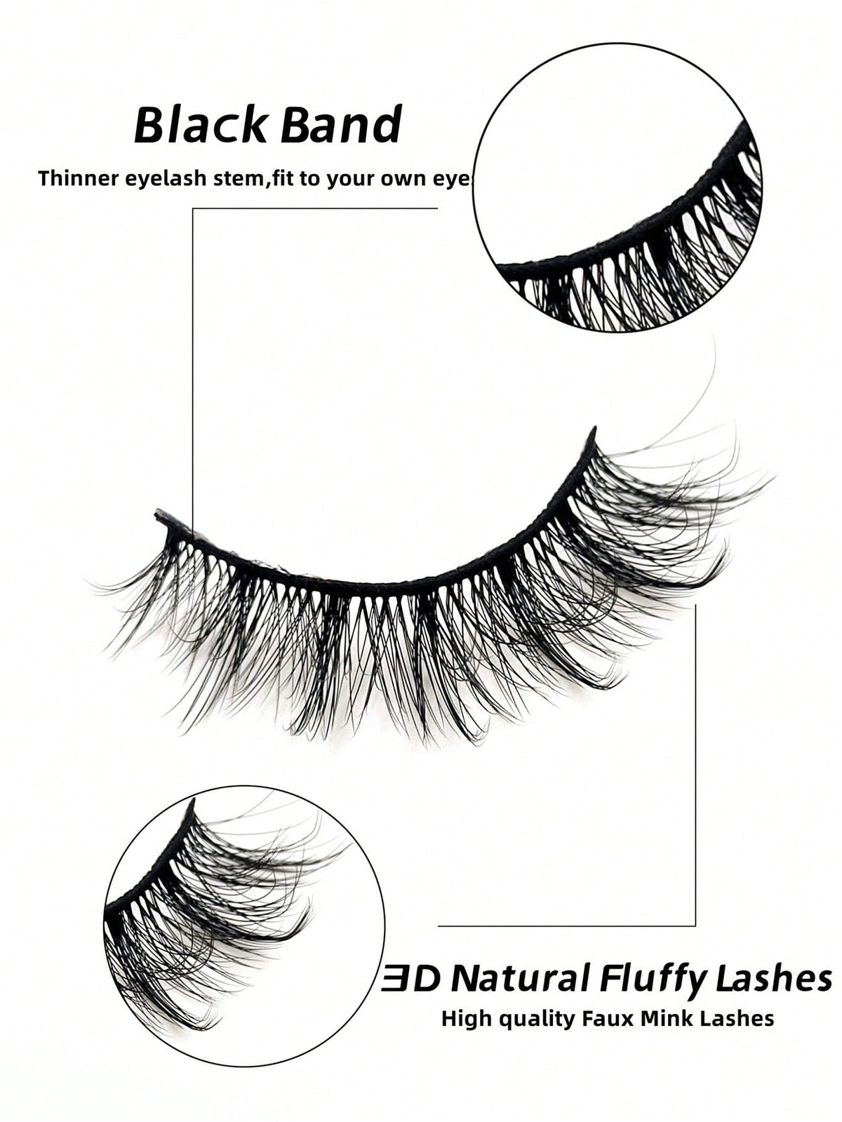 7-Pair Natural Wispy Soft 3D Fluffy Faux Mink False Eyelash Set
