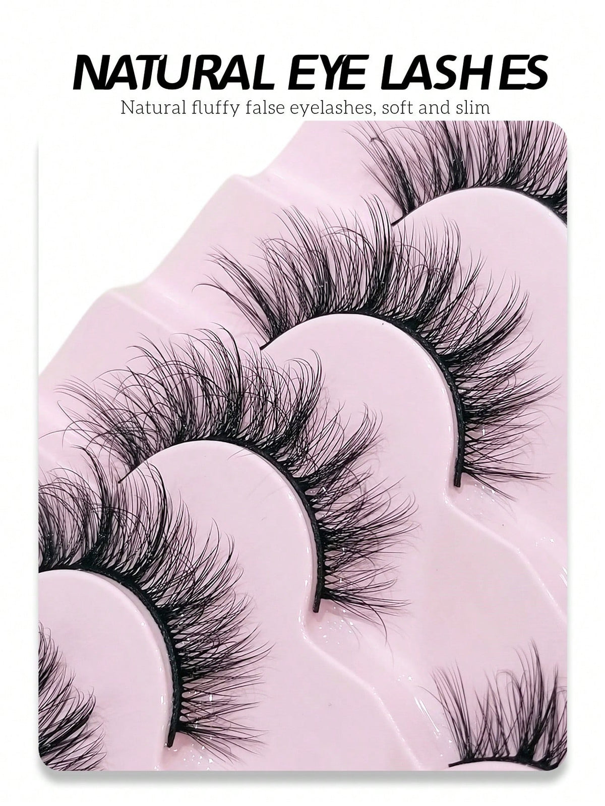 7-Pair Natural Wispy Soft 3D Fluffy Faux Mink False Eyelash Set