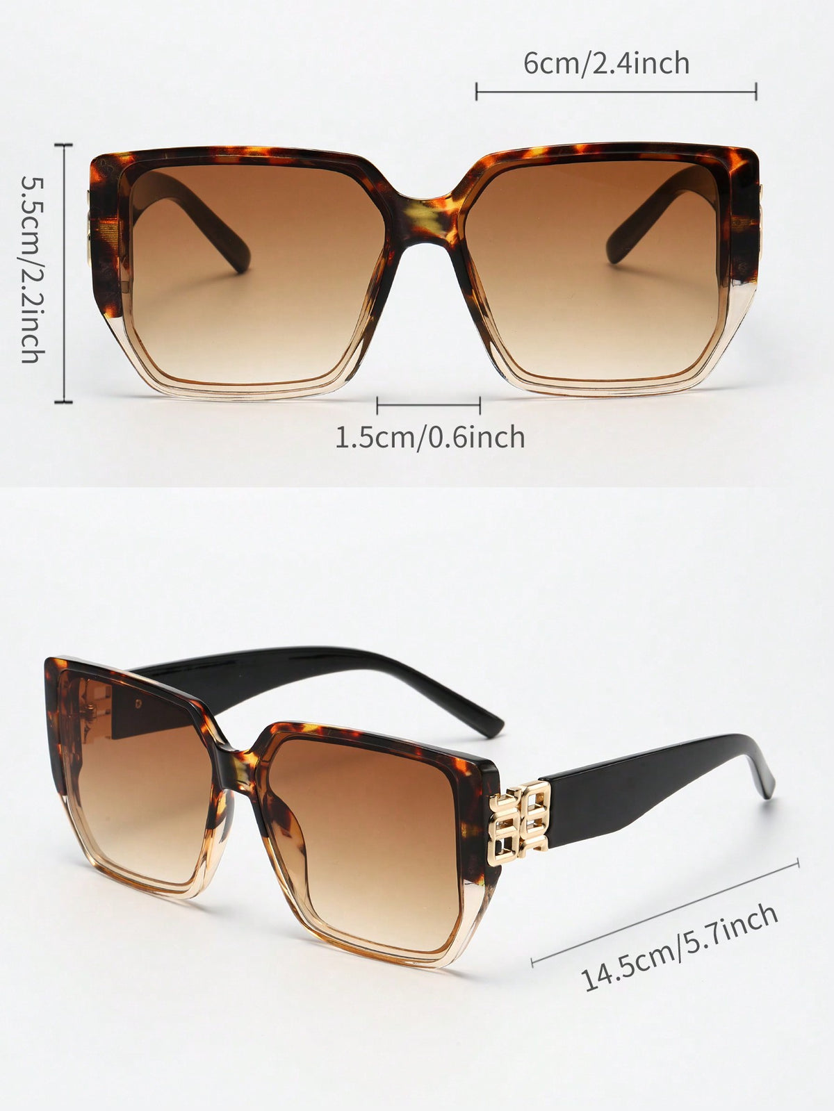 Women's Vintage Square Plastic Frame UV-Proof Sunglasses
