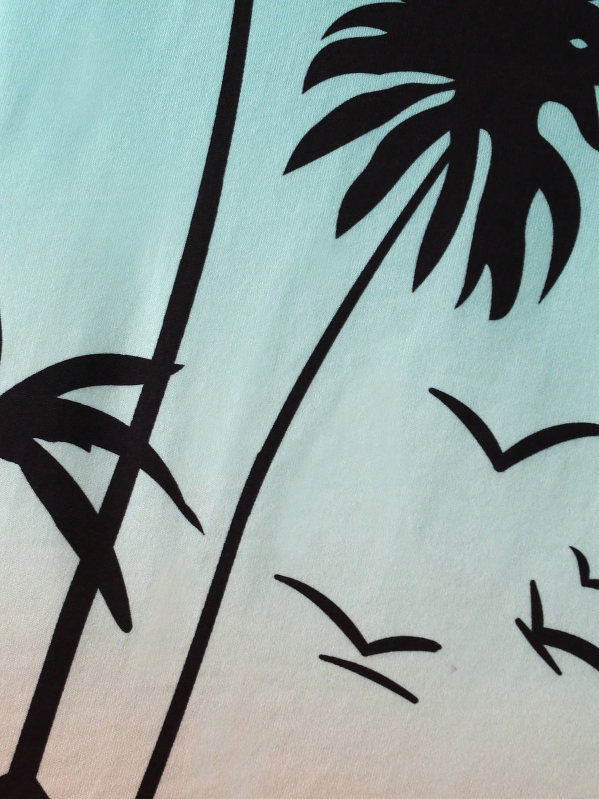 Men's Tropical Graphic Casual Round Neck Sleeveless Beach Tank Top