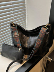 Women's Casual Vintage PU Leather Bucket Shoulder Bag