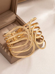 Women's Fashion Wide Hollow Out Open Cuff Bracelet