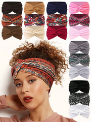 Women's Bohemian Wide Cross Headband Set