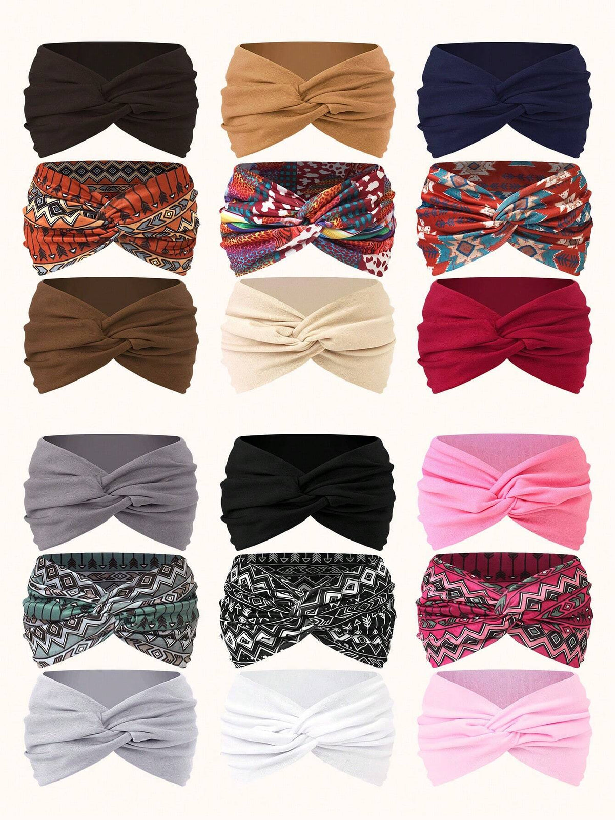 Women's Bohemian Wide Cross Headband Set