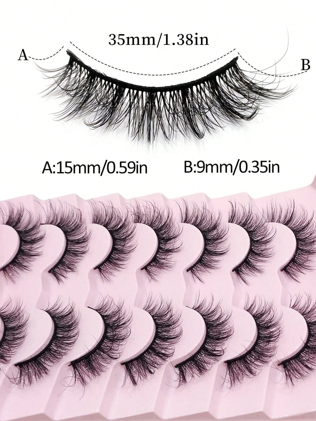 7-Pair Natural Wispy Soft 3D Fluffy Faux Mink False Eyelash Set