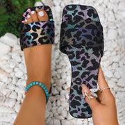 Women's Asymmetric Square Toe Casual Flat Slide Sandals