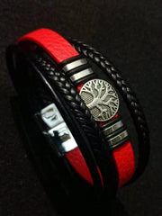 Men's Punk Tree of Life PU Leather Geometric Bracelet