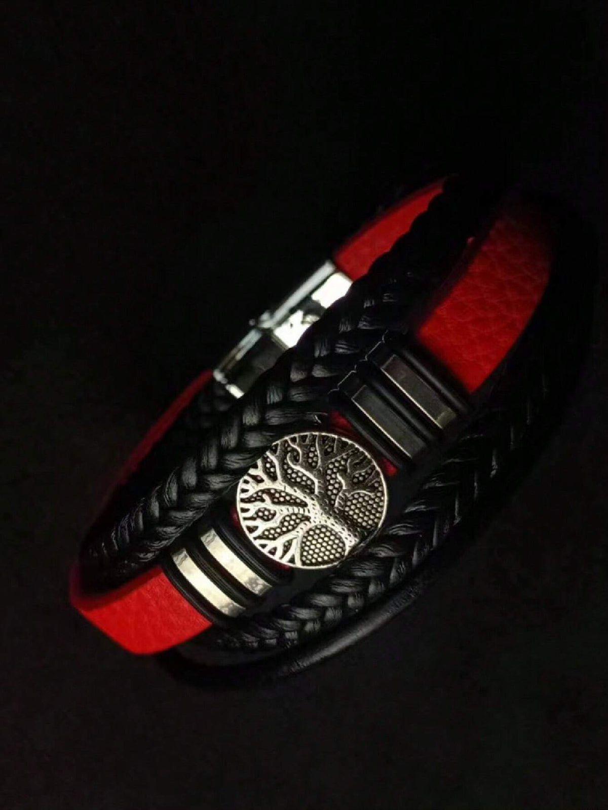Men's Punk Tree of Life PU Leather Geometric Bracelet