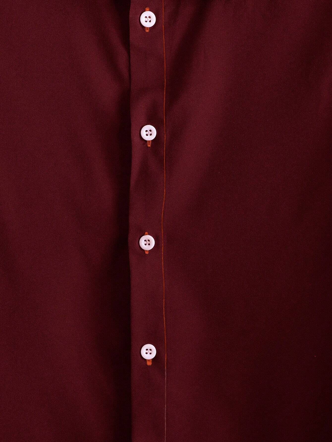 Manfinity Homme Rose Print Short Sleeve Shirt Burgundy