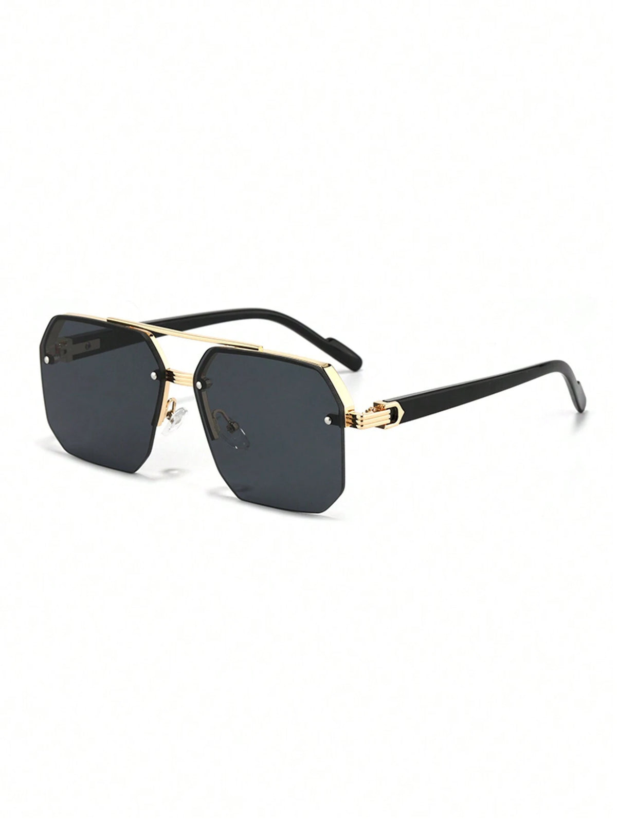 Men's Fashionable Polygon Metal Frame Rivet Sunglasses