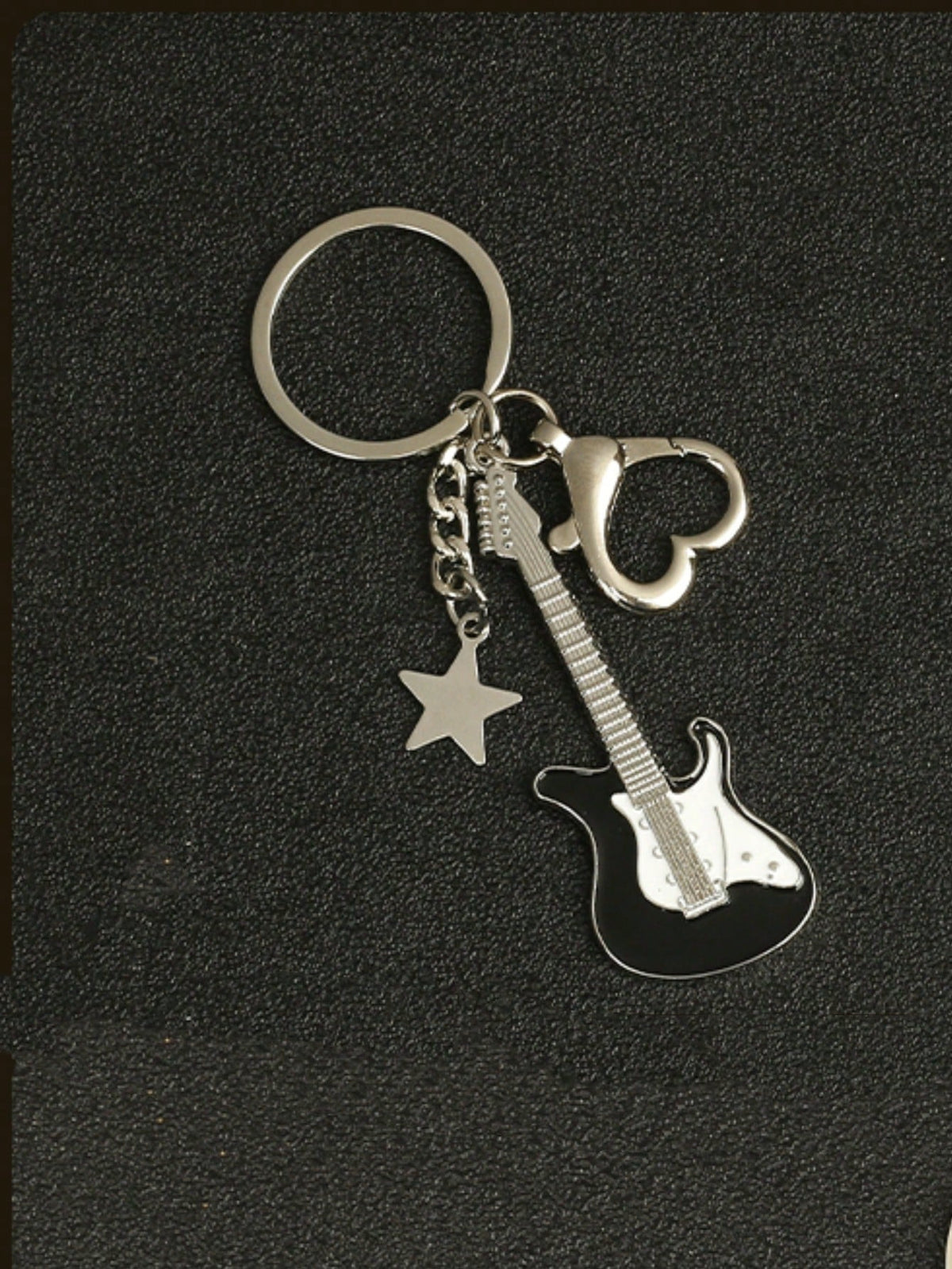 Unisex Y2K Guitar Pentagram Keychain Pendant