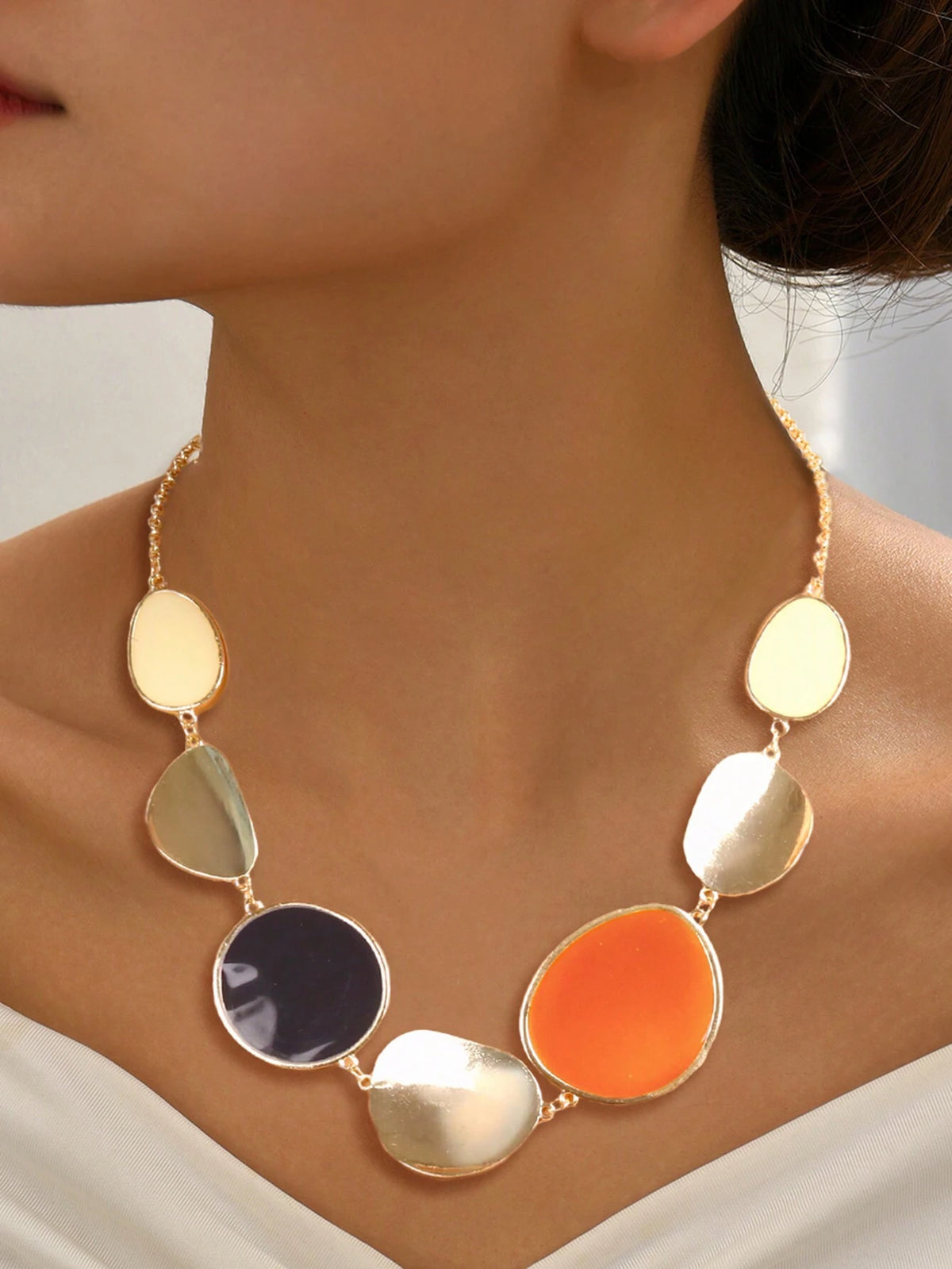 Women's Vintage Interlocking Chain Chunky Necklace
