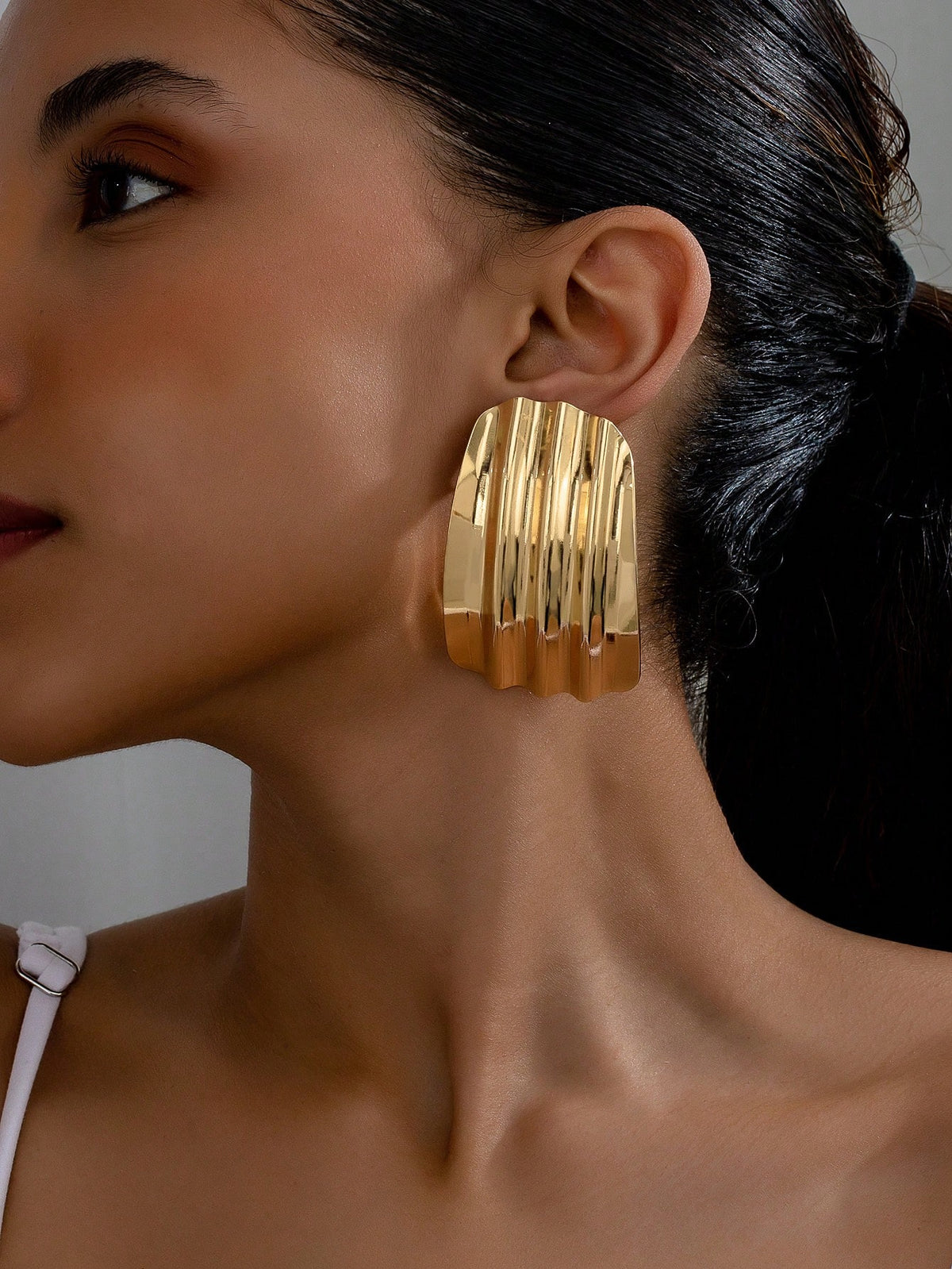 Women's Asymmetrical Pleated Geometric Vintage Statement Earrings