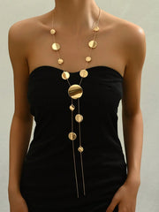 Women's Elegant Geometric Glossy Snake Chain Long Y-Necklace