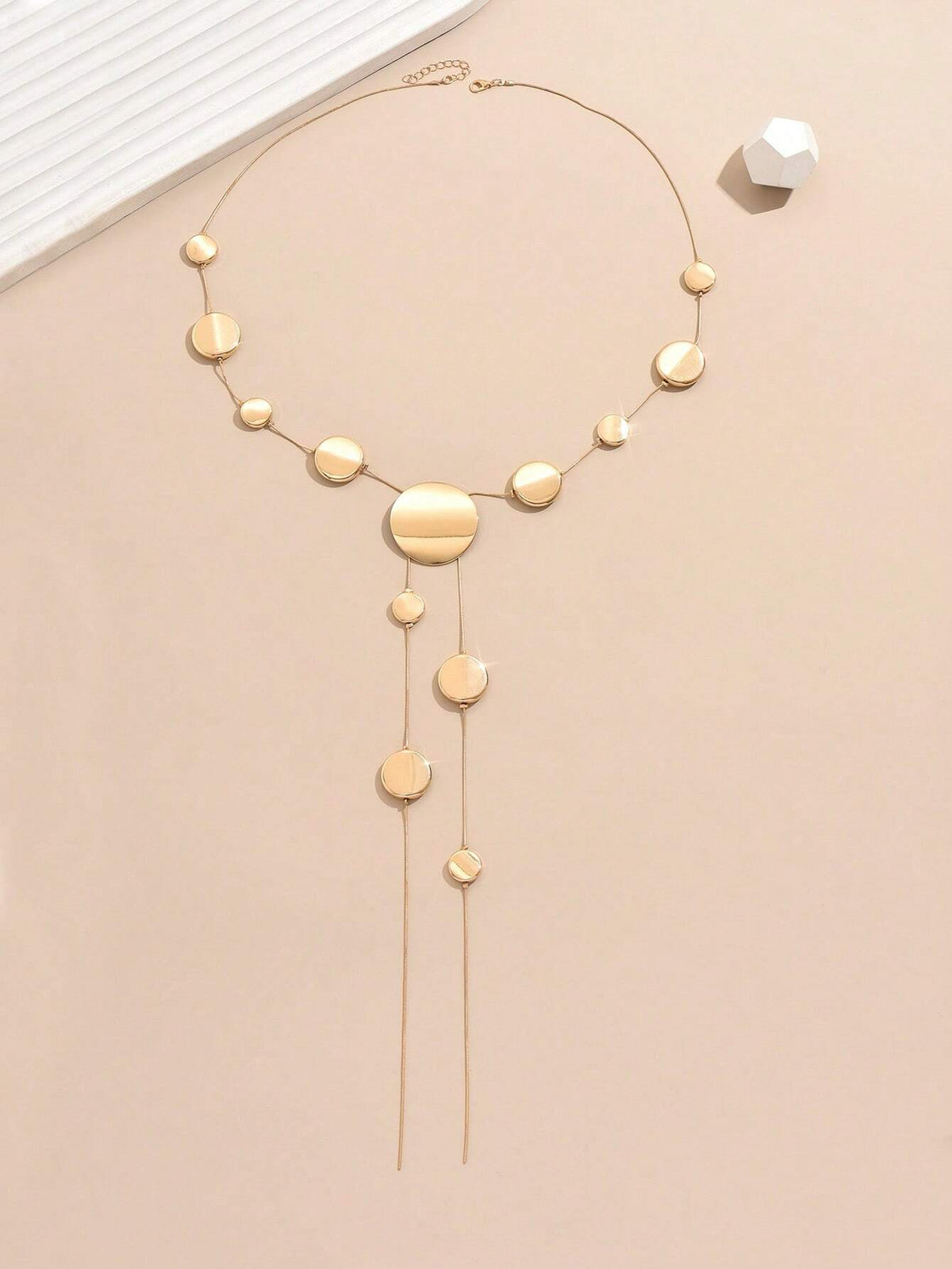Women's Elegant Geometric Glossy Snake Chain Long Y-Necklace