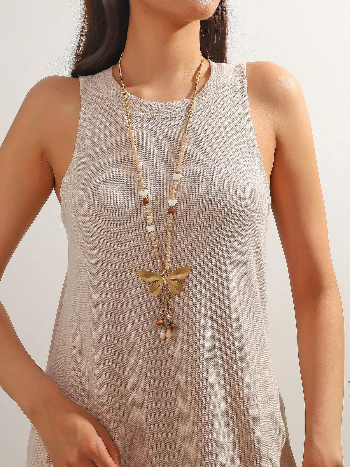 Women's Fashion Butterfly Beaded Necklace