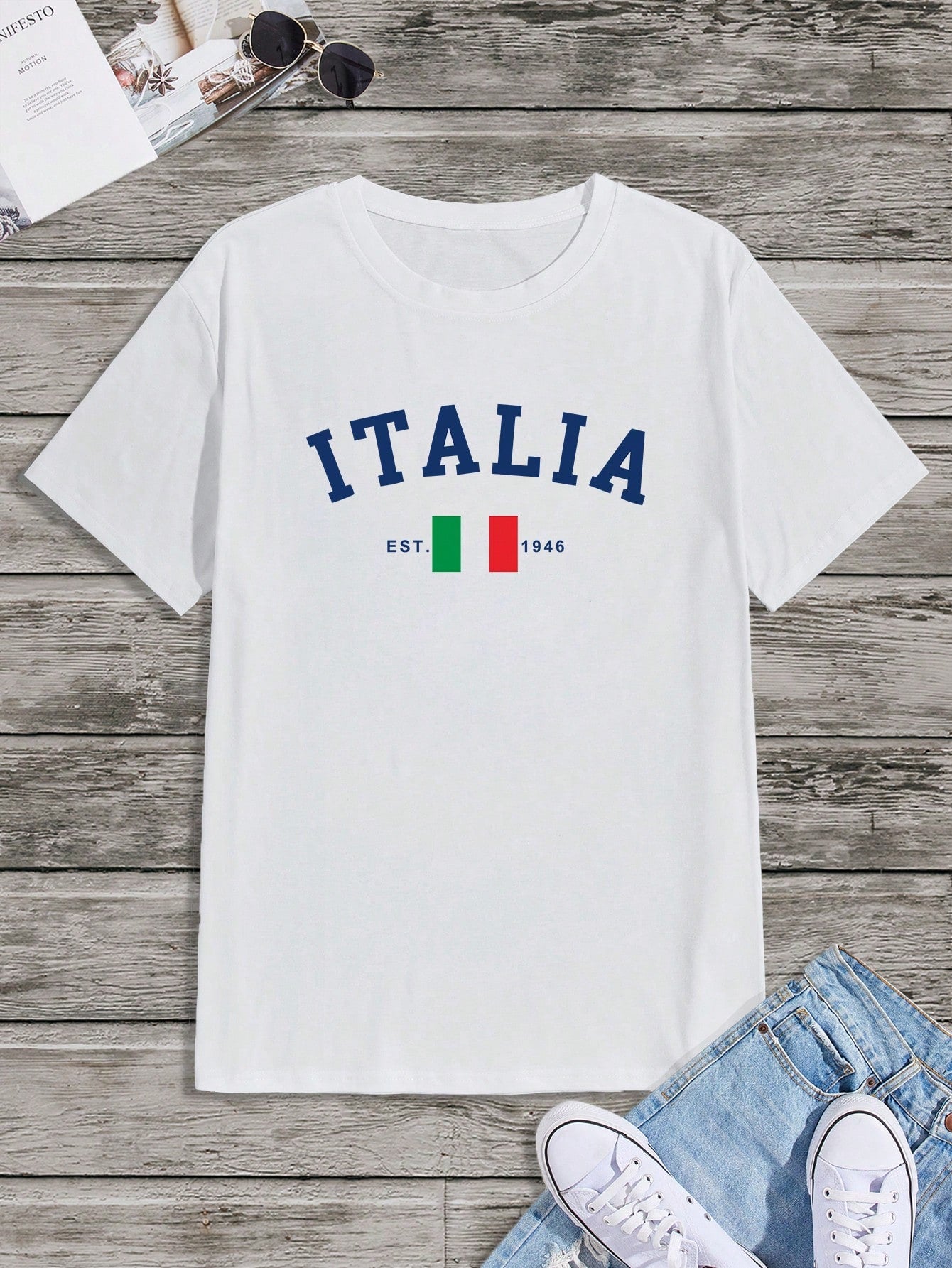 Men's Casual Letter Graphic Print Round Neck Short Sleeve T-Shirt