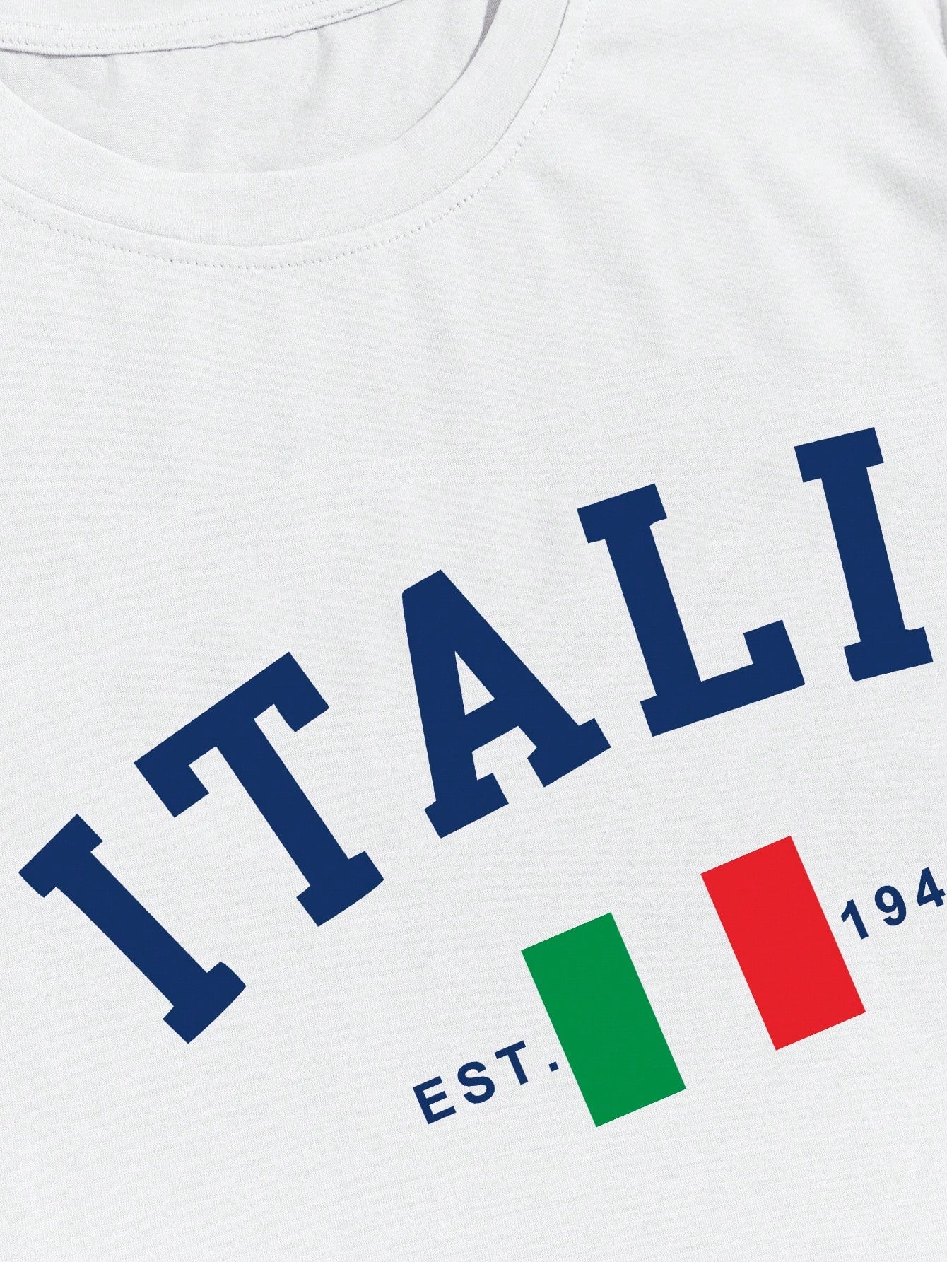 Men's Casual Letter Graphic Print Round Neck Short Sleeve T-Shirt