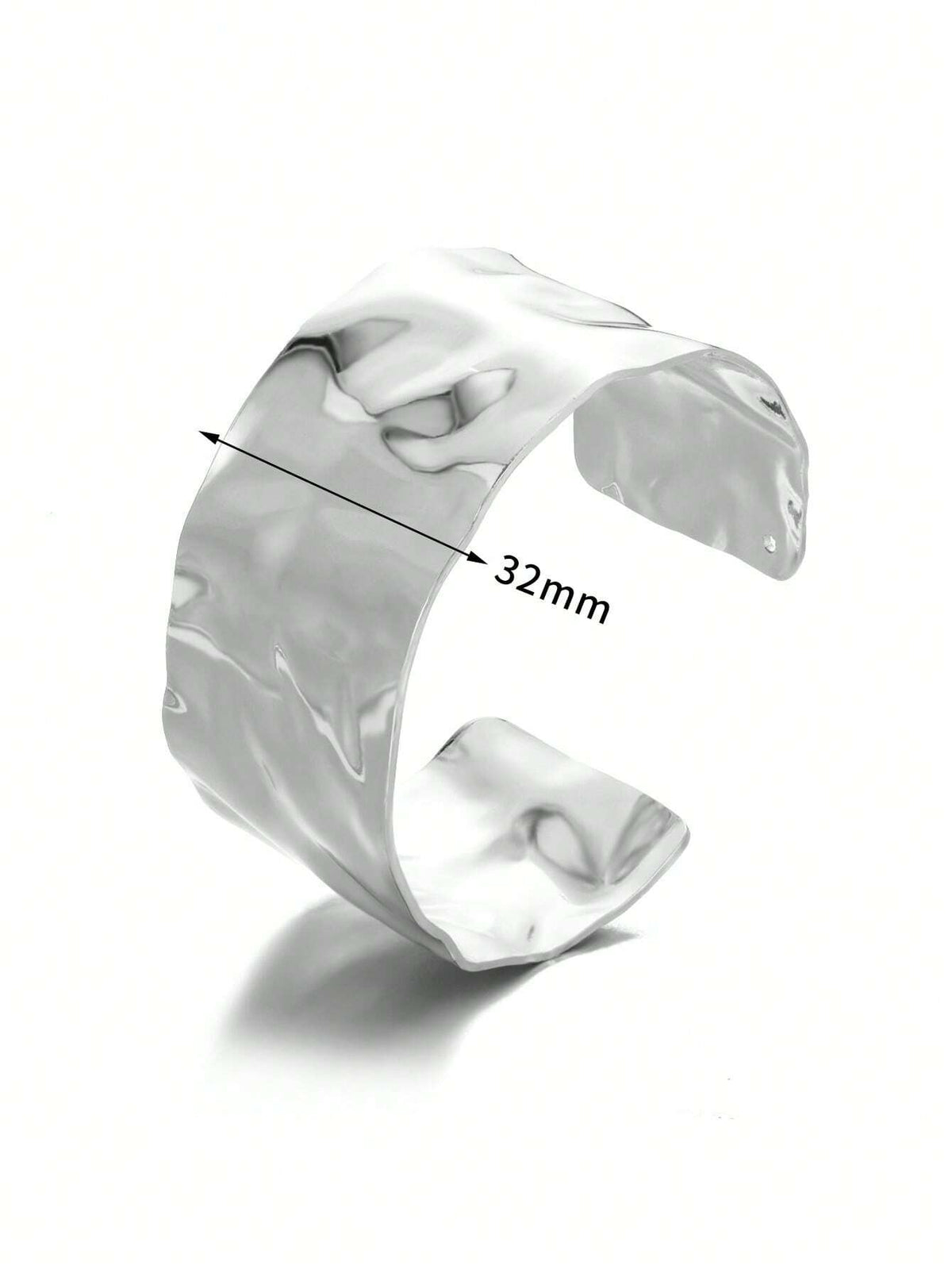 Women's Exaggerated Bump Textured Adjustable Stainless Steel Cuff Bracelet