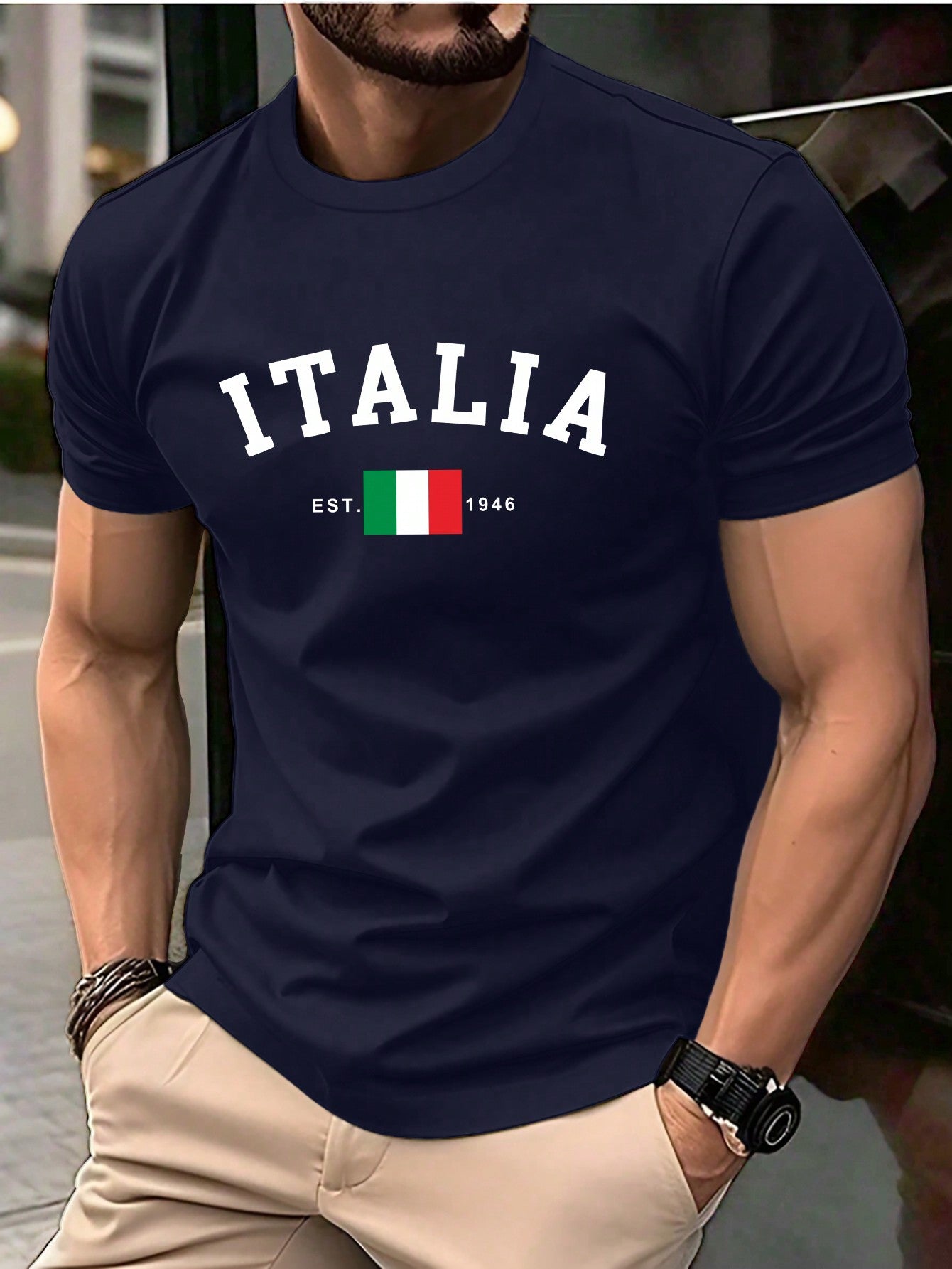 Manfinity NEOREFINED Men's Letter Print Short Sleeve Casual T-Shirt