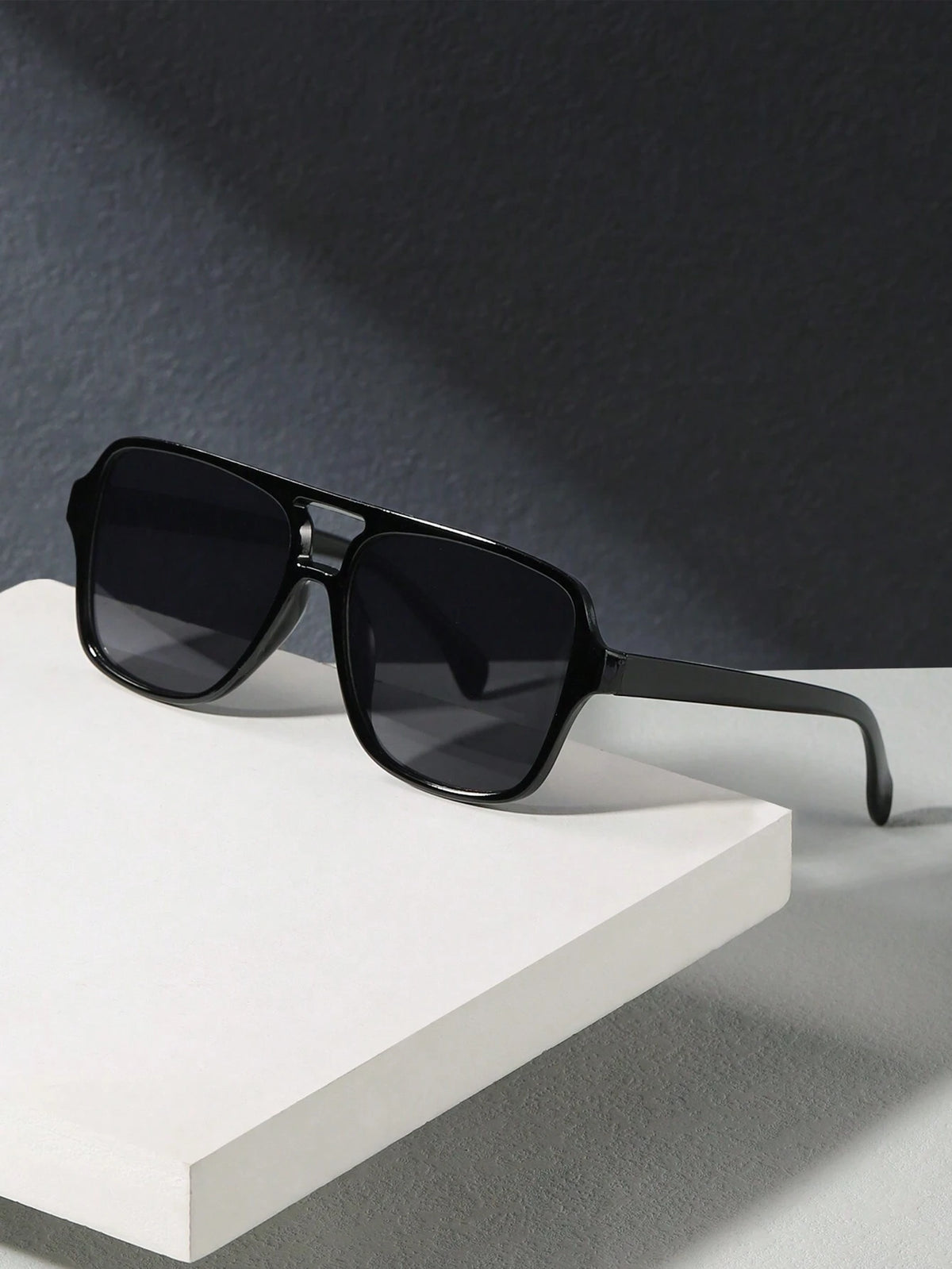 Men's Acrylic Double Beam Aviator Square Frame Fashion Eyewear