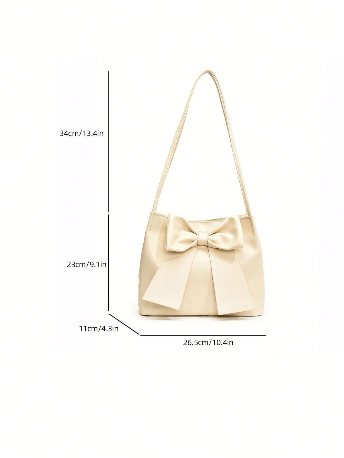 Women's Elegant Bow Decor PU Leather Shoulder Tote Bag