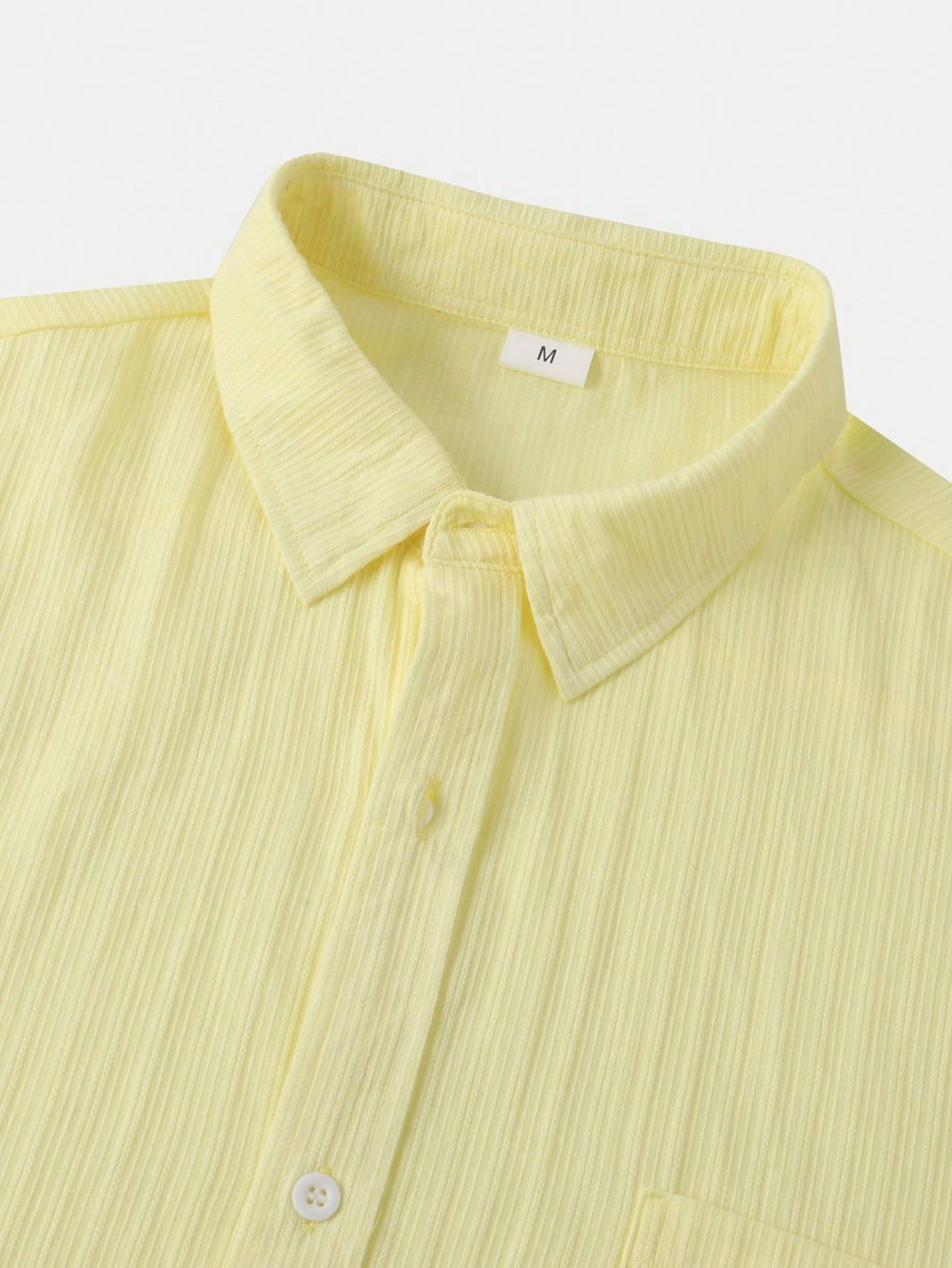 Men's Short Sleeve Striped Button-Down Shirt Regular Fit Cotton Blend