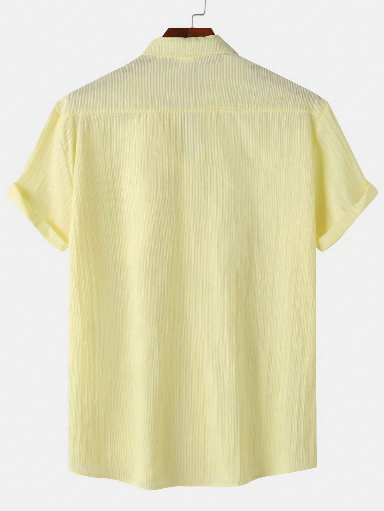 Men's Short Sleeve Striped Button-Down Shirt Regular Fit Cotton Blend