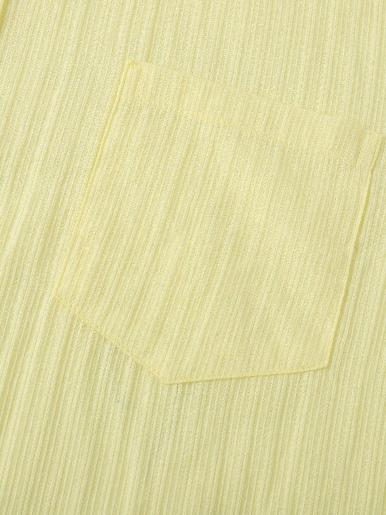 Men's Short Sleeve Striped Button-Down Shirt Regular Fit Cotton Blend