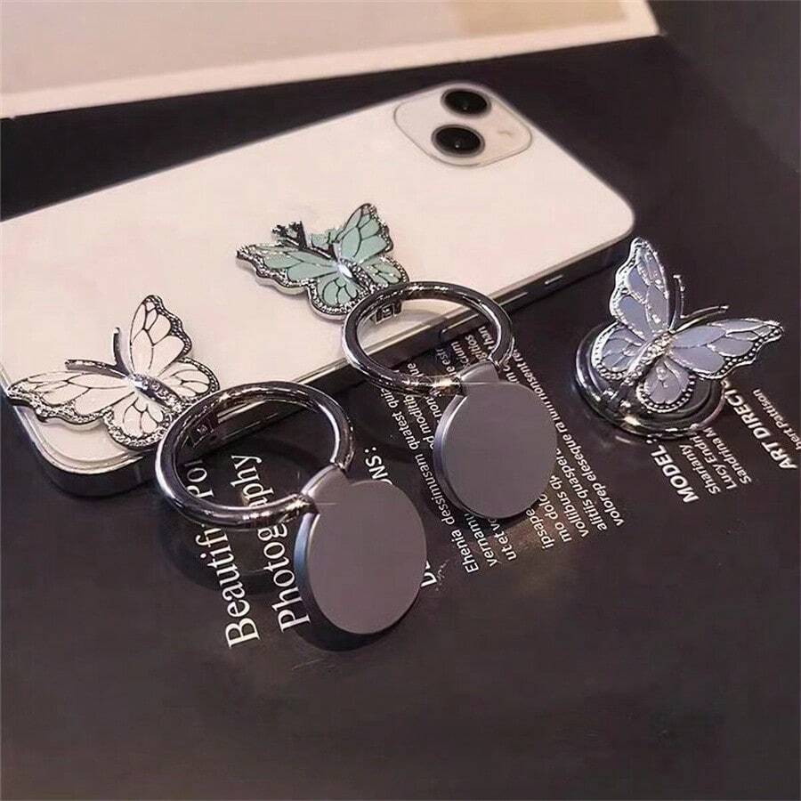 Rhinestone Butterfly 360° Rotating Phone Ring Grip Stand
