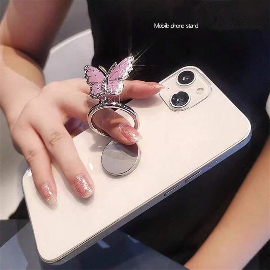 Rhinestone Butterfly 360° Rotating Phone Ring Grip Stand