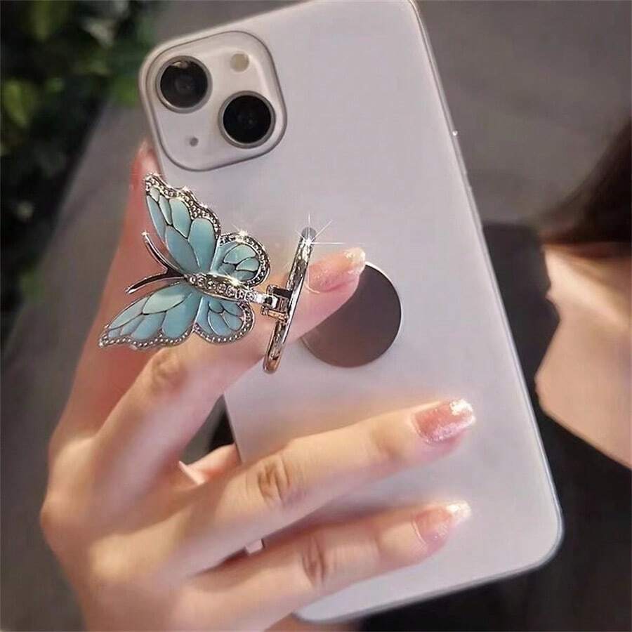 Rhinestone Butterfly 360° Rotating Phone Ring Grip Stand