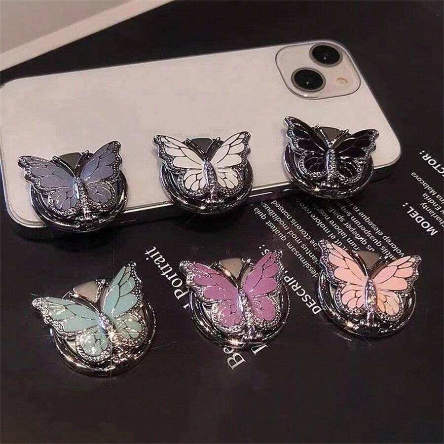 Rhinestone Butterfly 360° Rotating Phone Ring Grip Stand
