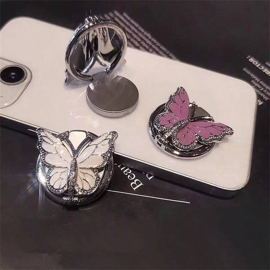 Rhinestone Butterfly 360° Rotating Phone Ring Grip Stand