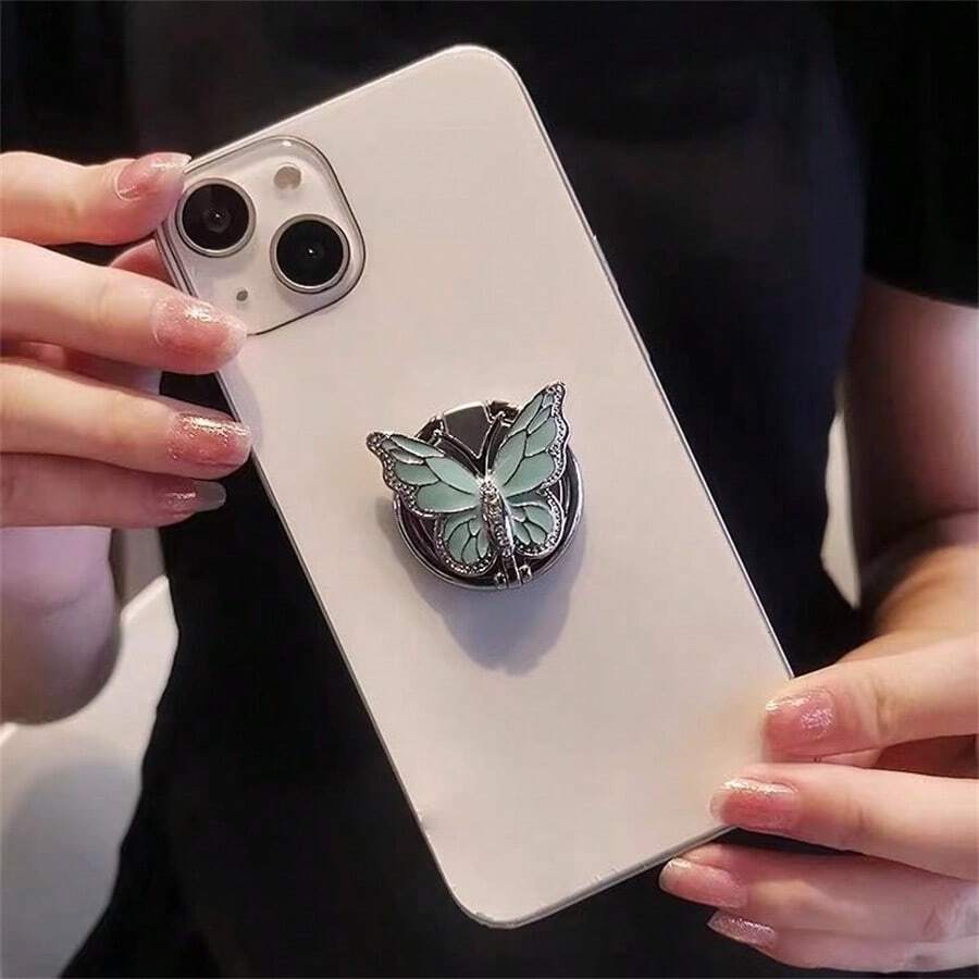 Rhinestone Butterfly 360° Rotating Phone Ring Grip Stand