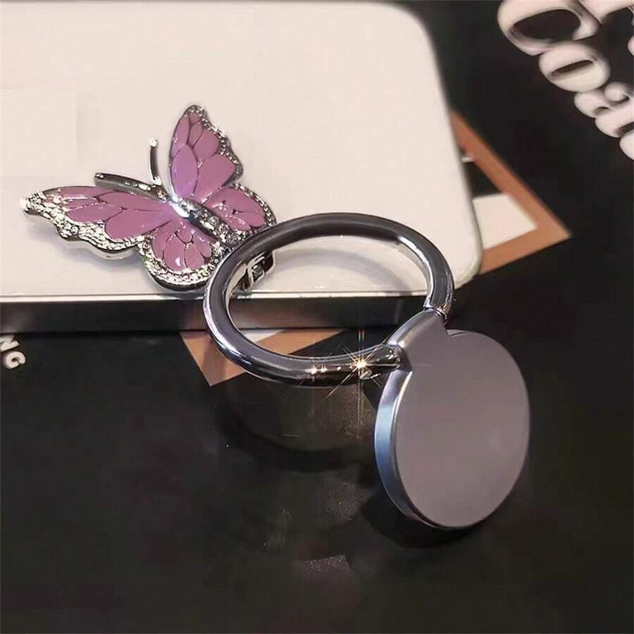 Rhinestone Butterfly 360° Rotating Phone Ring Grip Stand