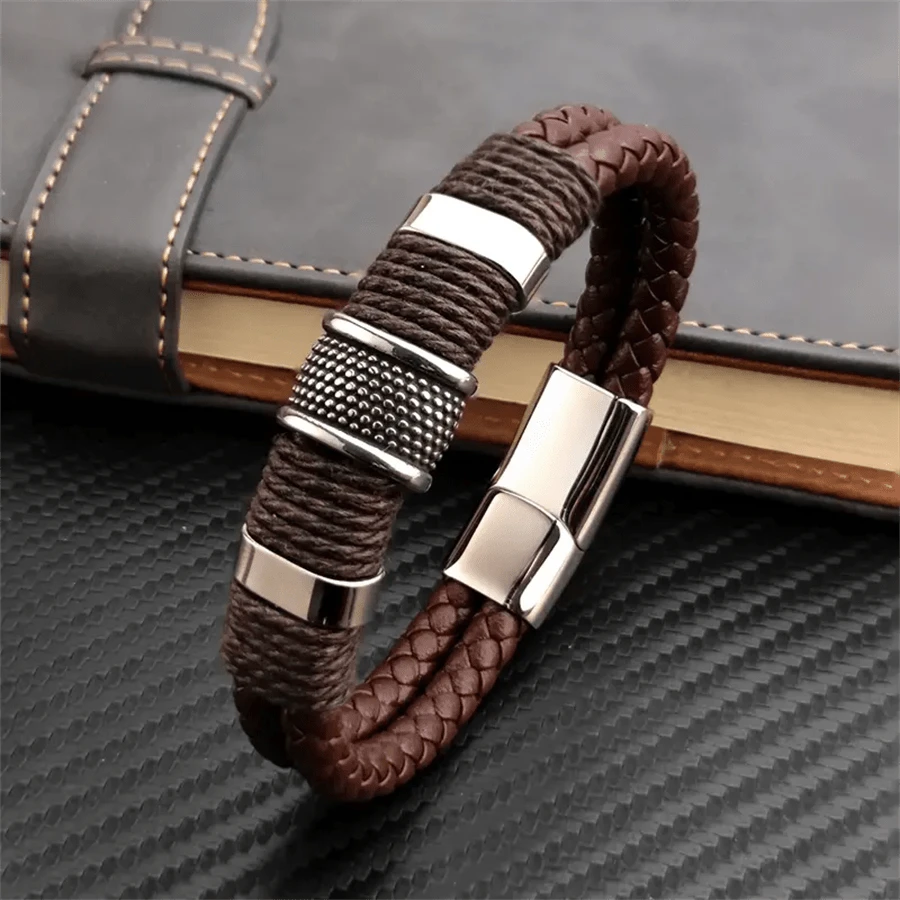 Men's Vintage Multi-Layer PU Leather Bracelet