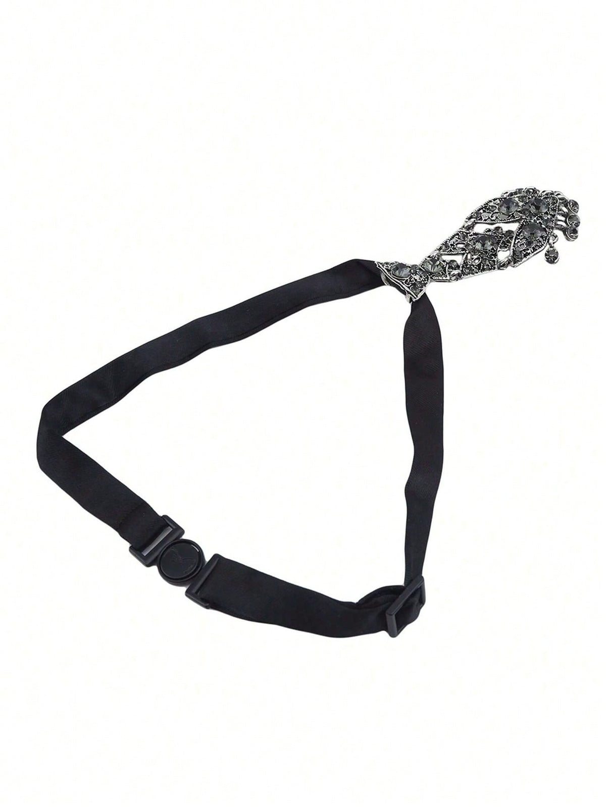Women's Elegant Crystal Metal Flower Short Formal Tie