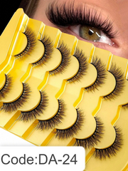 Shein Women's 7-Piece Short 3D Mink Russian DD Curl False Eyelash Set, Code: DA-24